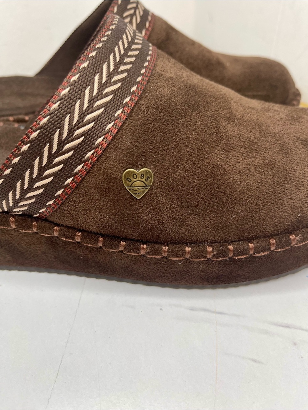 Skechers Brown Chocolate Suede Slip-On Clog Mule with Braided Trim Size 8 - Picture 7 of 13